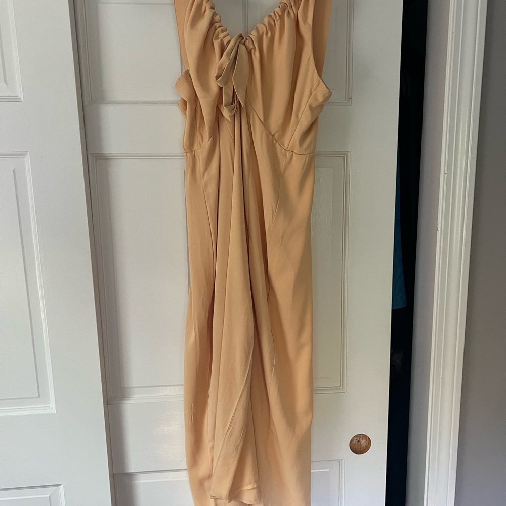 Elegant Yellow Halter Dress
